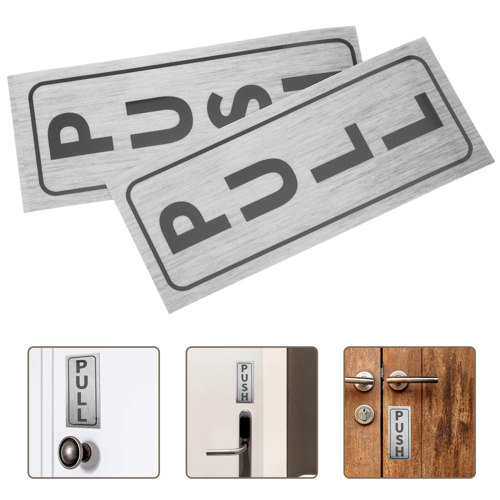 

2Pcs Push Pull Door Sticker Self-Stick Adhesive Clear Labels for Sliding Doors Office Hotel Store Shop Door Sign
