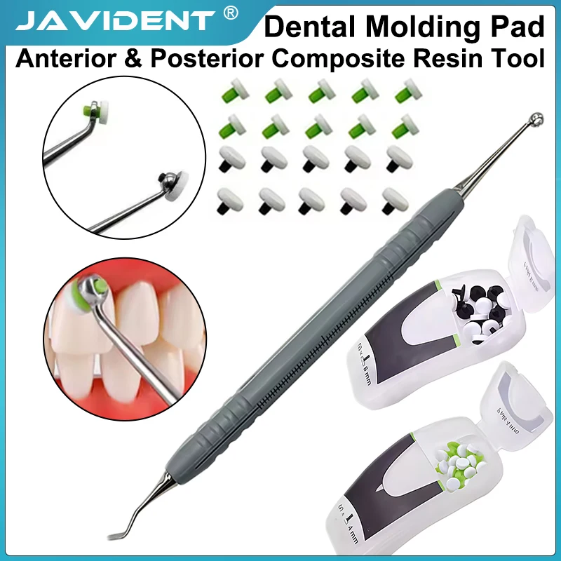 JAVIDENT Dental Filling Kit Foam Pad Molding Tools Handle Spatula Light Cure Resin Filling Materials Dentistry Teeth Whitening