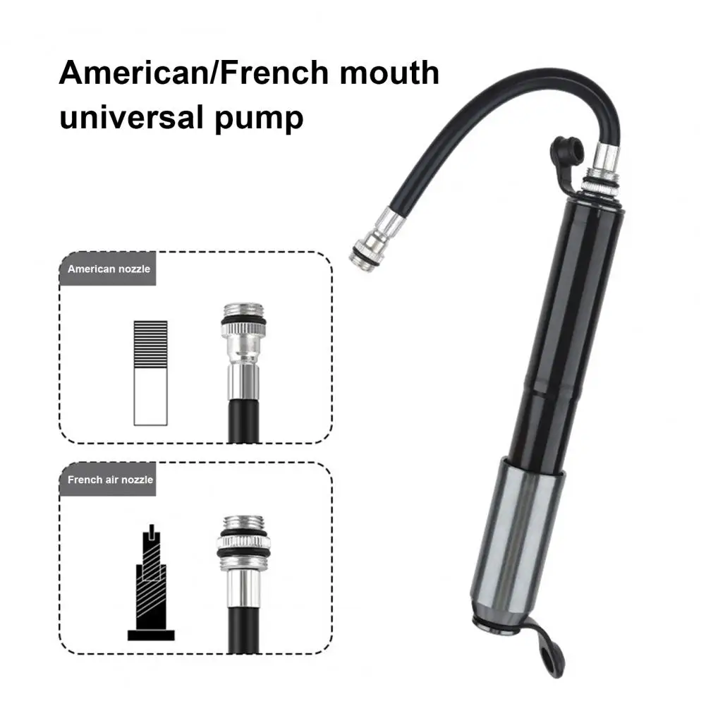 Lightweight Bike Pump Aluminum Alloy Bike Pump Portable Mini Bike Pump with Needle Mount for High Pressure for Mountain