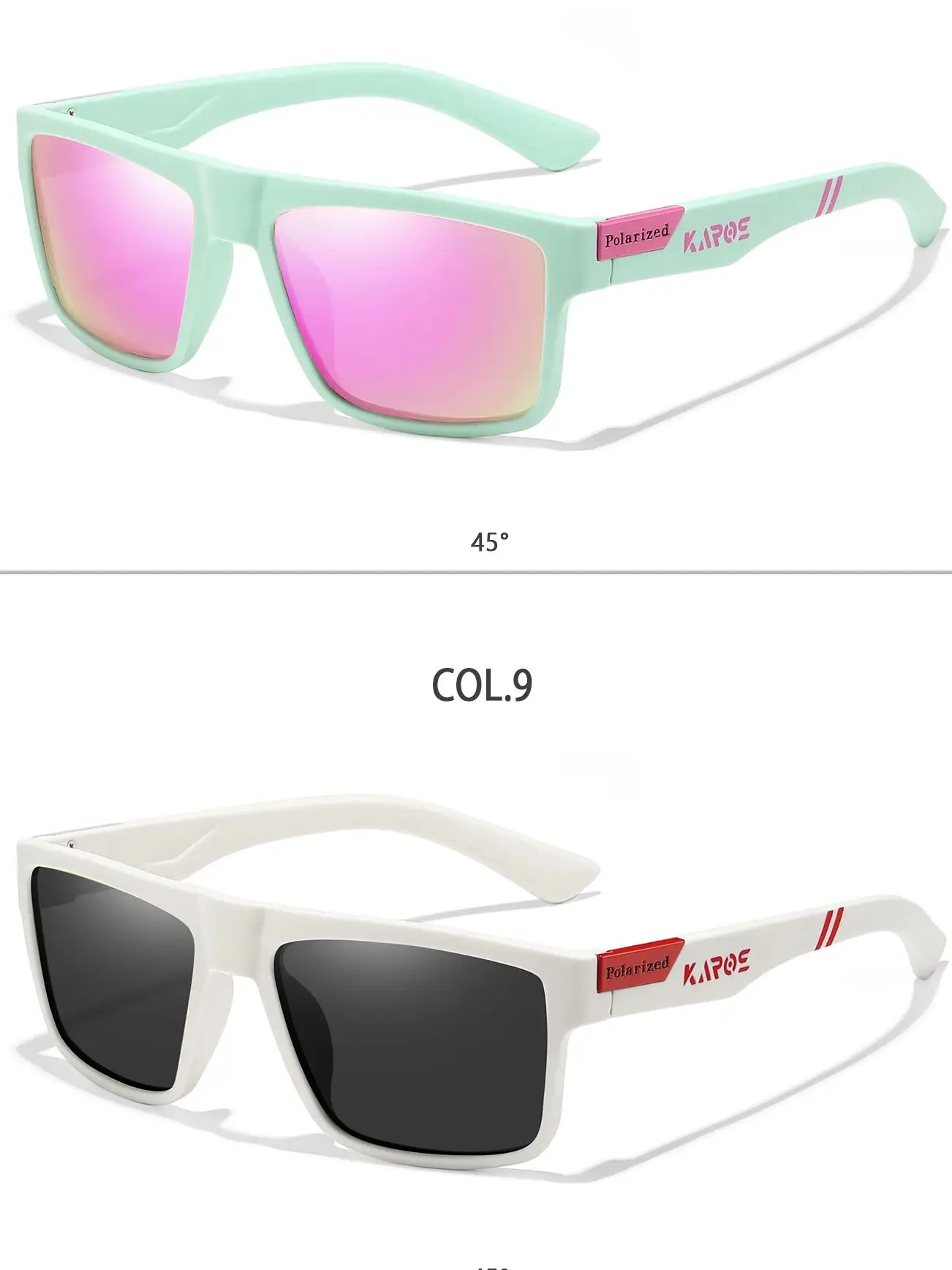 KAROS Mode Polarisierte Sonnenbrille für Männer und Frauen Luxus Fahren Angeln Reisen Vintage Quadratische Sonnenbrille für Herren UV400 Eyewear