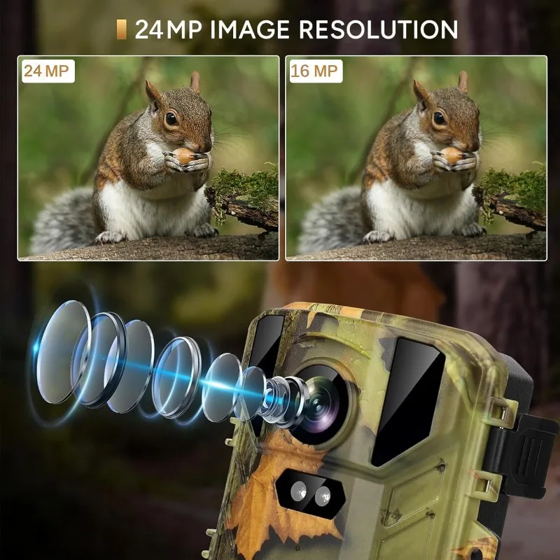 50MP 4K Mini Trail Camera with Night Vision  Outdoor Hunting Wildlife Unfiltered Waterproof Nature Unseen Captured Home Safety