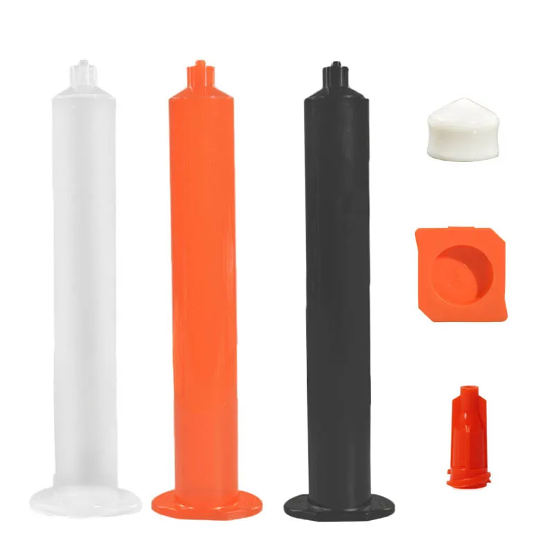 3cc 5cc 10cc 30cc 50cc American Old Style Pneumatic EFD Plastic Glue Barrel with Piston Cap Plug for Glue Dispensing, 20PCS