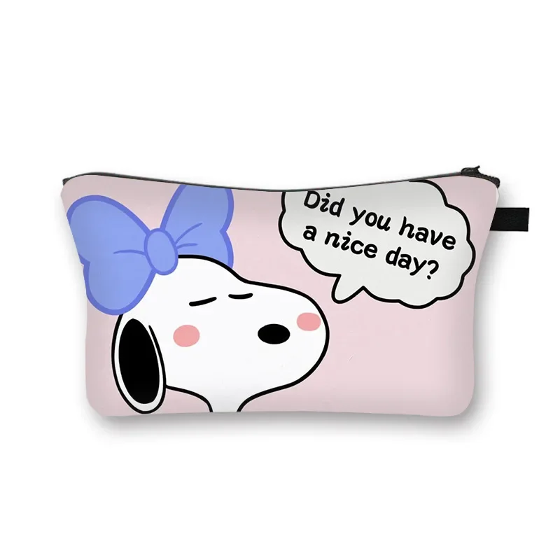 Snoopy Makeup Bag Women Toiletries Organize Zipper Bag Cartoon Waterproof Travel Wash Pouch Storage Bag Female Cosmetic Bag Gift