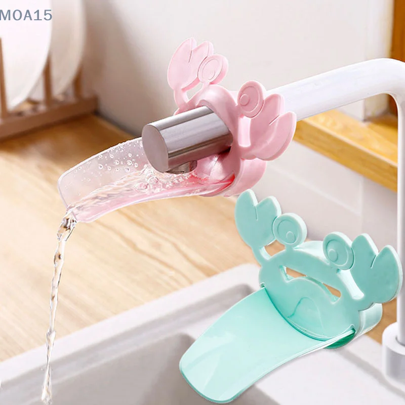 Children Kids Faucet Extender Washing Hands Toy Crab Faucet Extender Cartoon Baby Hand Washing Extension Splash Water Extender