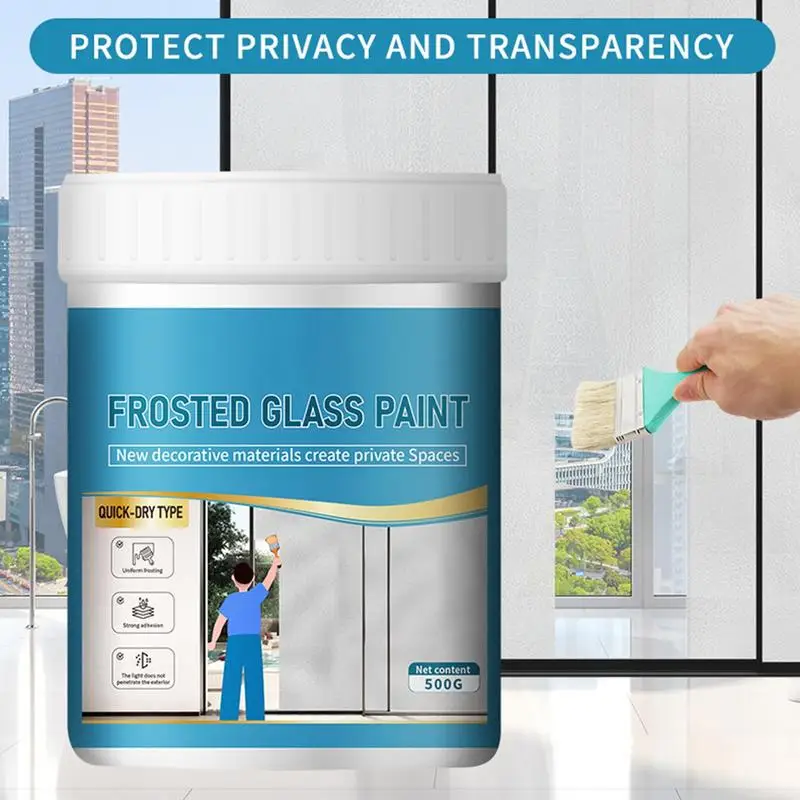 

Frosted Window Paint 500g Waterproof Privacy Protect Paint Water-Based Paint For Window Shower Room Bathroom Glass Bottle Crafts