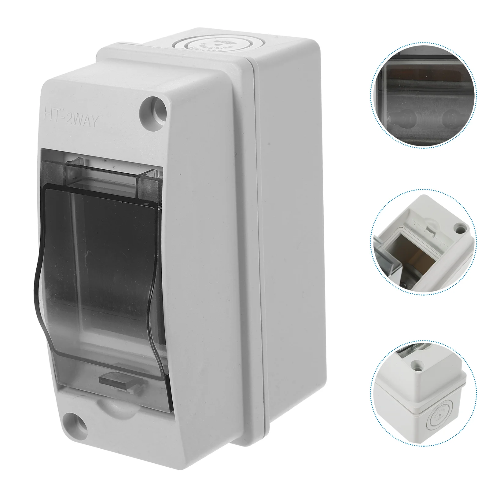 

2pcs Distribution Box IP65 Waterproof Transparent Window Electrical Enclosure DIN Weatherproof Breaker Box