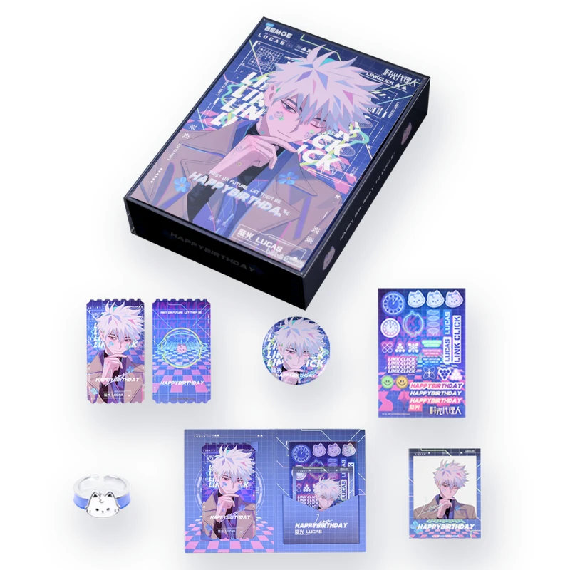 

Link Click Animation Official Genuine Merch Fancy Day Birthday Series Badge Shikishi Commemorative Gift Box Lu Guang Version