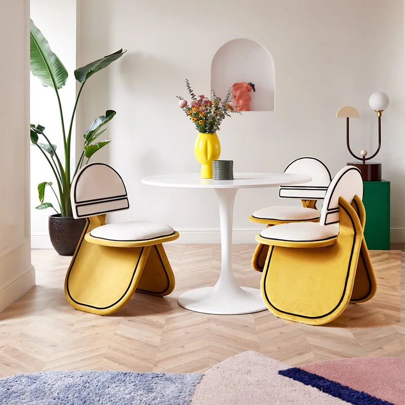 Simple design special-shaped minimalist creative children girl princess room bedroom desk chair art makeup dressing chair