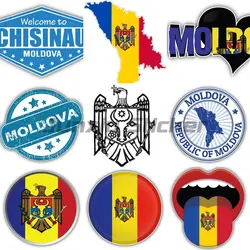 Moldova National Flag Helmet Bike Motorcycle Laptop Stickers Truck Window Decals Sewing Machine Small Side Rear Quarter Decals