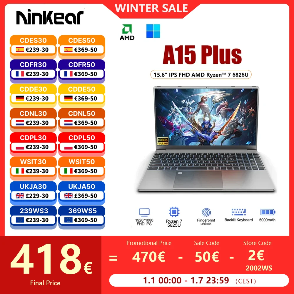 Ninkear A15 Plus Laptop 15.6