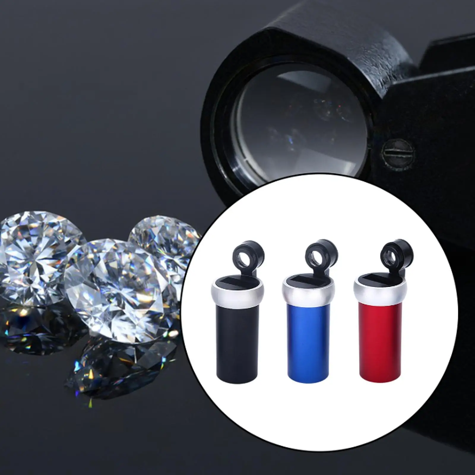 

Aluminum Alloy Jewelry Magnifier Handheld Diamond Loupe Inscription Viewer