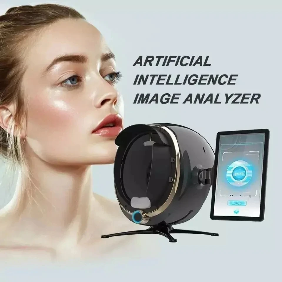 Máquina de Monitor analizador Facial, espejo mágico, prueba portátil en inglés, Detector de cuidado de la piel 3D, análisis de prueba de cámara