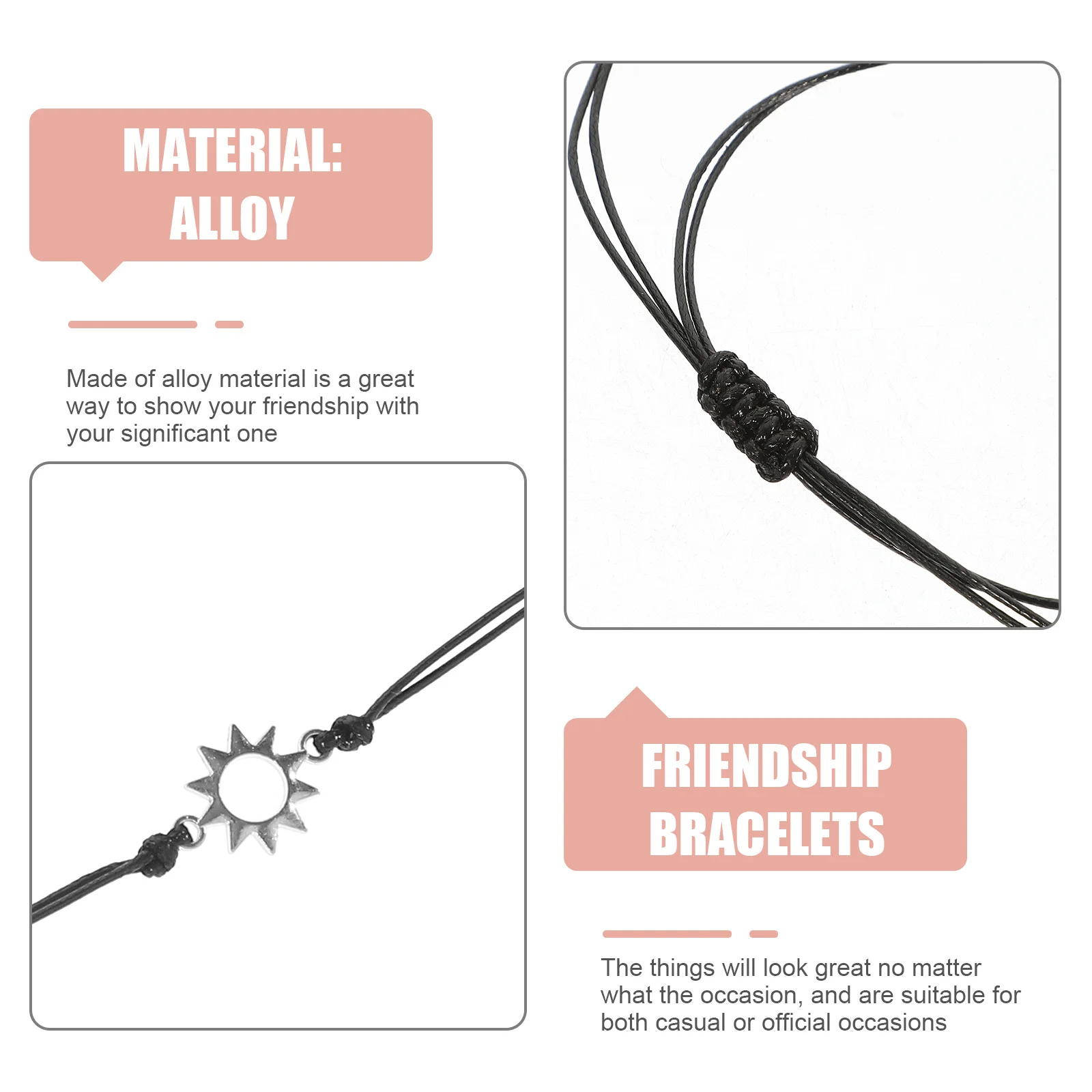 

3Pcs Best Friend Bracelets Creative Metal Friendship Wrist Chains for Women Employee Welfare and Special Days Friends Bracelet