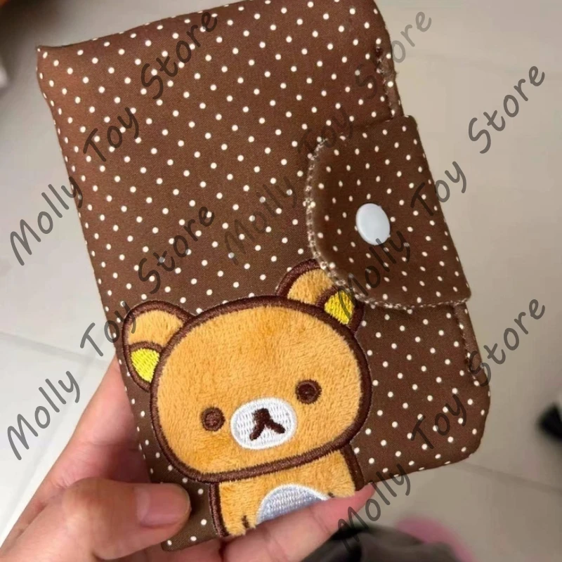

Kawaii Rilakkuma Bear Passport Package Wallet Travel Portable Certificate Storage Bag Card Holder Passport Holder Molly Toy Gift