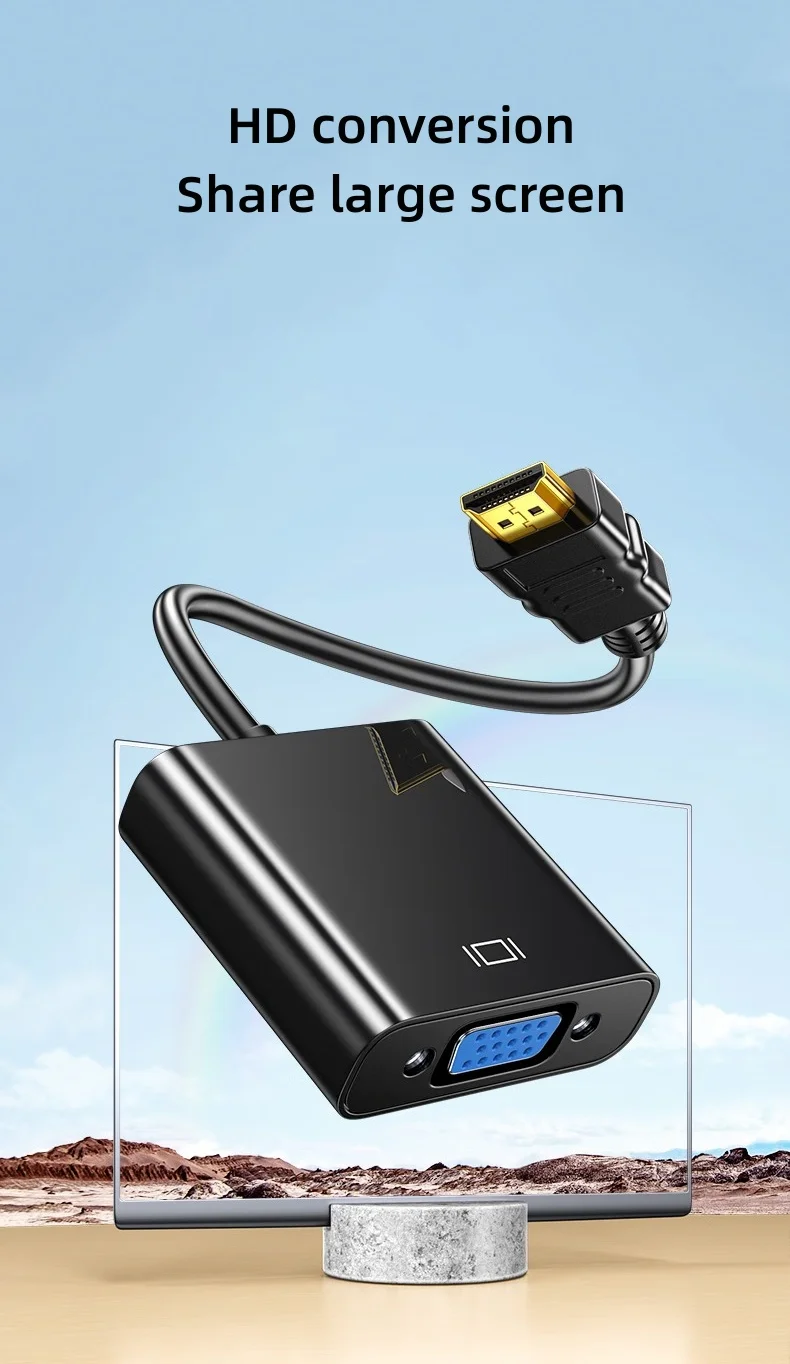 DT-2903 1080P Hdmi macho a Vga hembra Kabel Video Converter entrada HDMI a salida Vga Cable adaptador