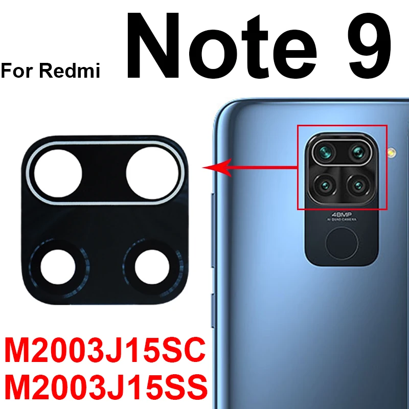 2Pcs For Xiaomi Redmi 10 Note 9 10 Pro Max Note 9S 9T 10T 10S 10 5G Back Rear Camera Glass Lens with Adhesive Sticker Glue