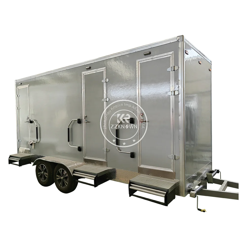 2023 New Movable Portable Toilet With Trailer Mobile Toilet Trailer Portable Shower Room And Restroom