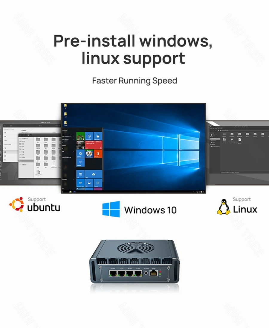 4LAN i7 1195G7 Soft Router i5 1135G4 4Core Industriesteuerung Computer Mini Host mit Lüfter pfSense PVE Computer Firewall Mini PC
