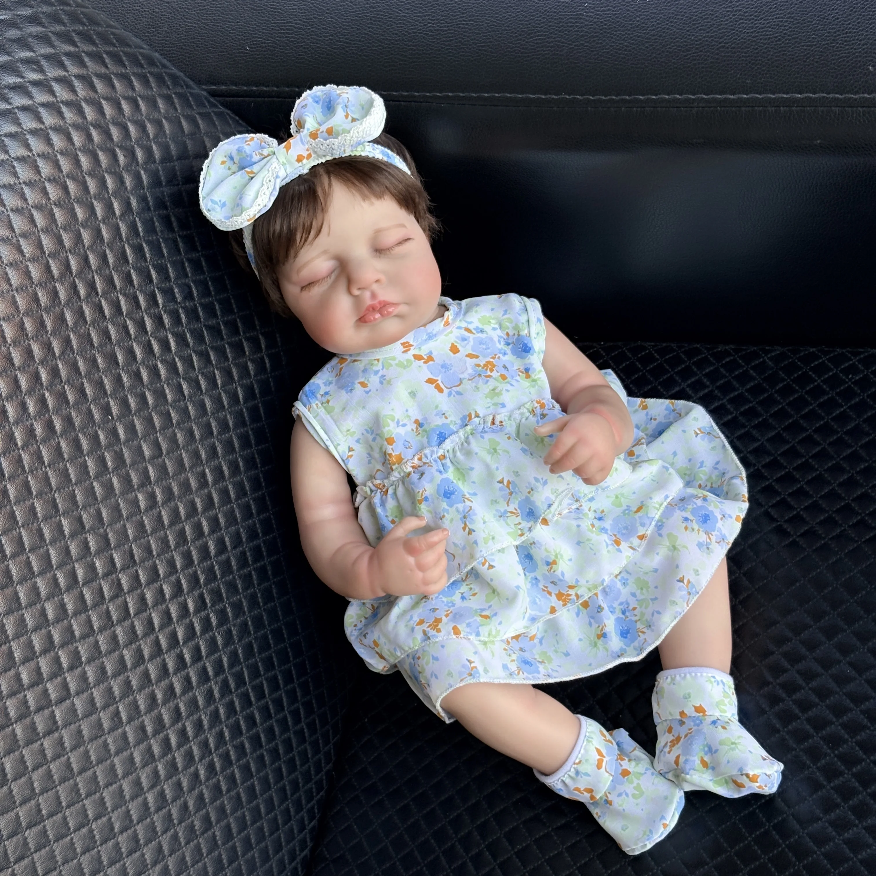 

48cm 19inch Reborn Loulou Full Body Vinyl /Cloth Body Newborn Baby Size 3D Skin High Quality Gift Drop Shipping