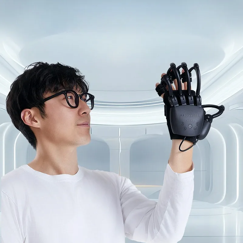 Plug-in Electric Finger Training Glove,  Wearable Five Fingers Exercise Device, Hand Stretching & Strength Training Tool