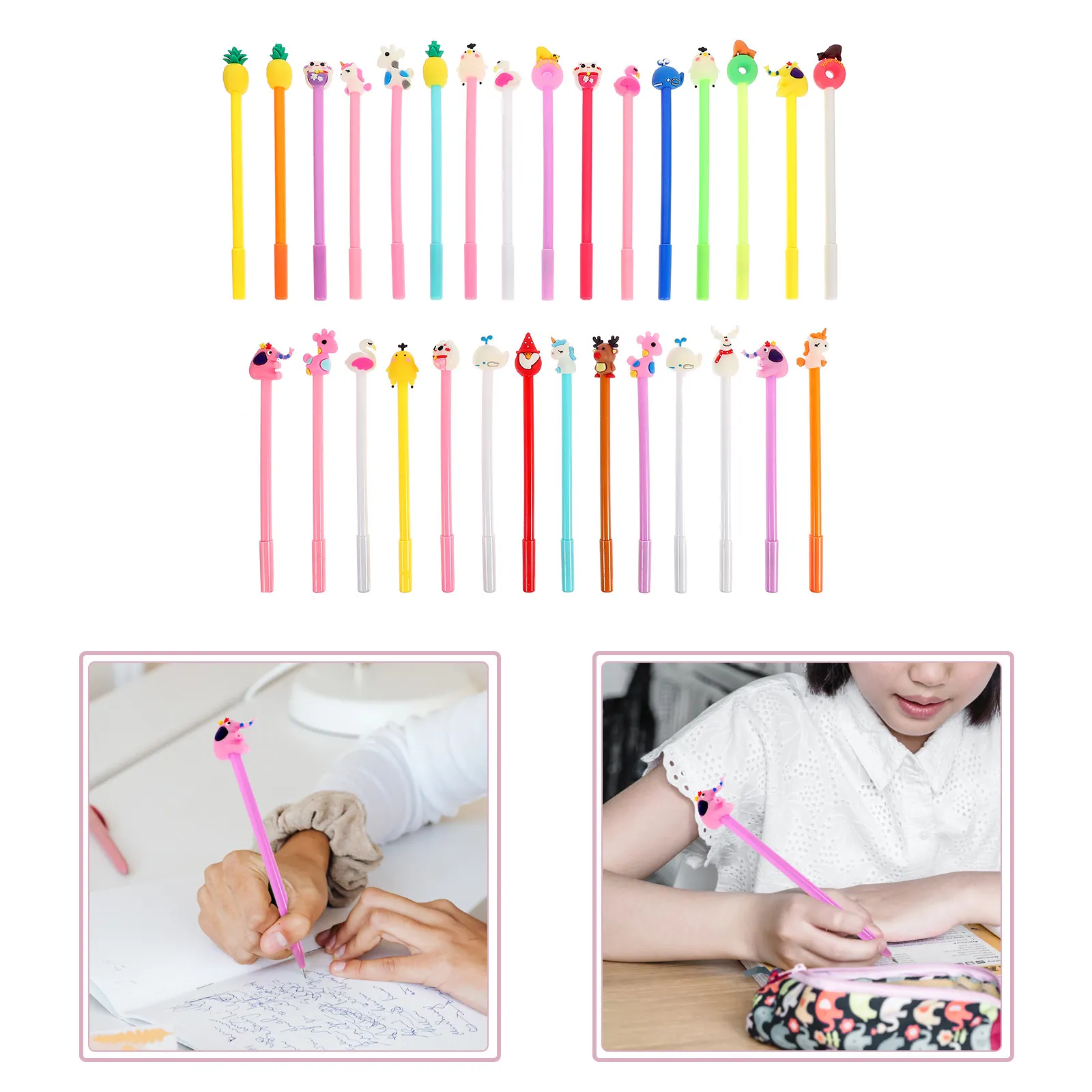 

30Pcs Gel Pens Lovely Sign Pen Cartoon Writing Pen Kids Gift Fine Tip Plastic Pens School Office Use Kids Stationery
