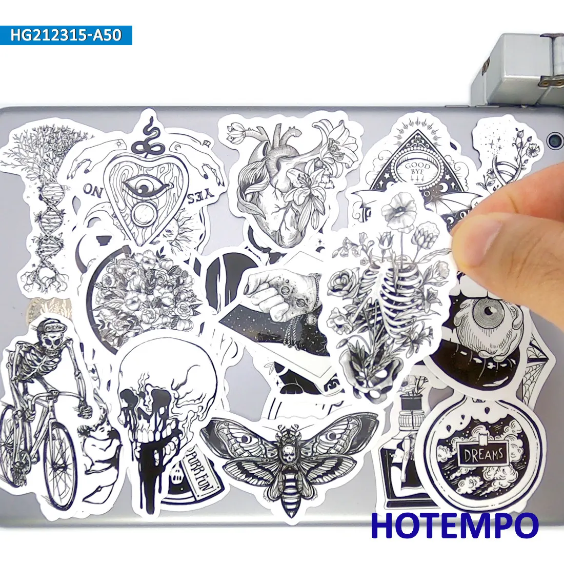 20/30/50Pieces, Gothic Stickers Set, Dark Spell Witch Monster Skull, for Laptop Car Phone Motorcycle Luggage, Funny Sticker Pack