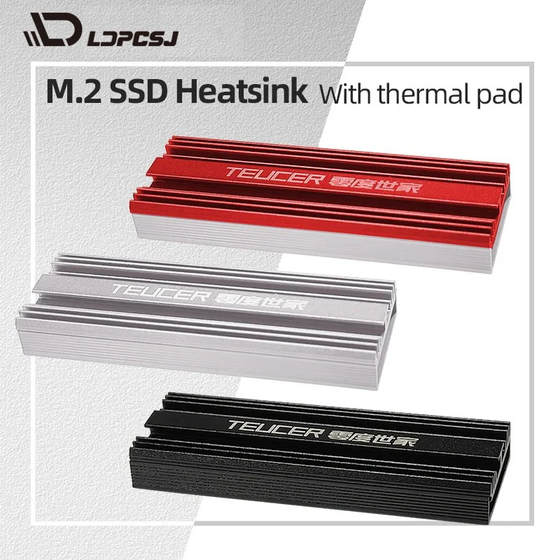 LDOCSJ M.2 SSD Heatsink 2280 NVMe Aluminum Radiator with Thermal Pad, 9mm Solid State Drive Cooling Kit for PS5 PC Laptop