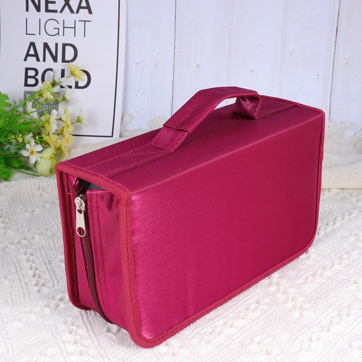 

Large Capacity Cd Dvd Storage Pouch Portable Cloth Bag Organized Holder Moisture Resistant for Home Travel Red