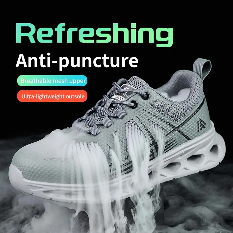 

Leiandun Summer Breathable Ultra-light Soft Men's New Anti-smash Anti-puncture Comfortable Work Safety Shoes