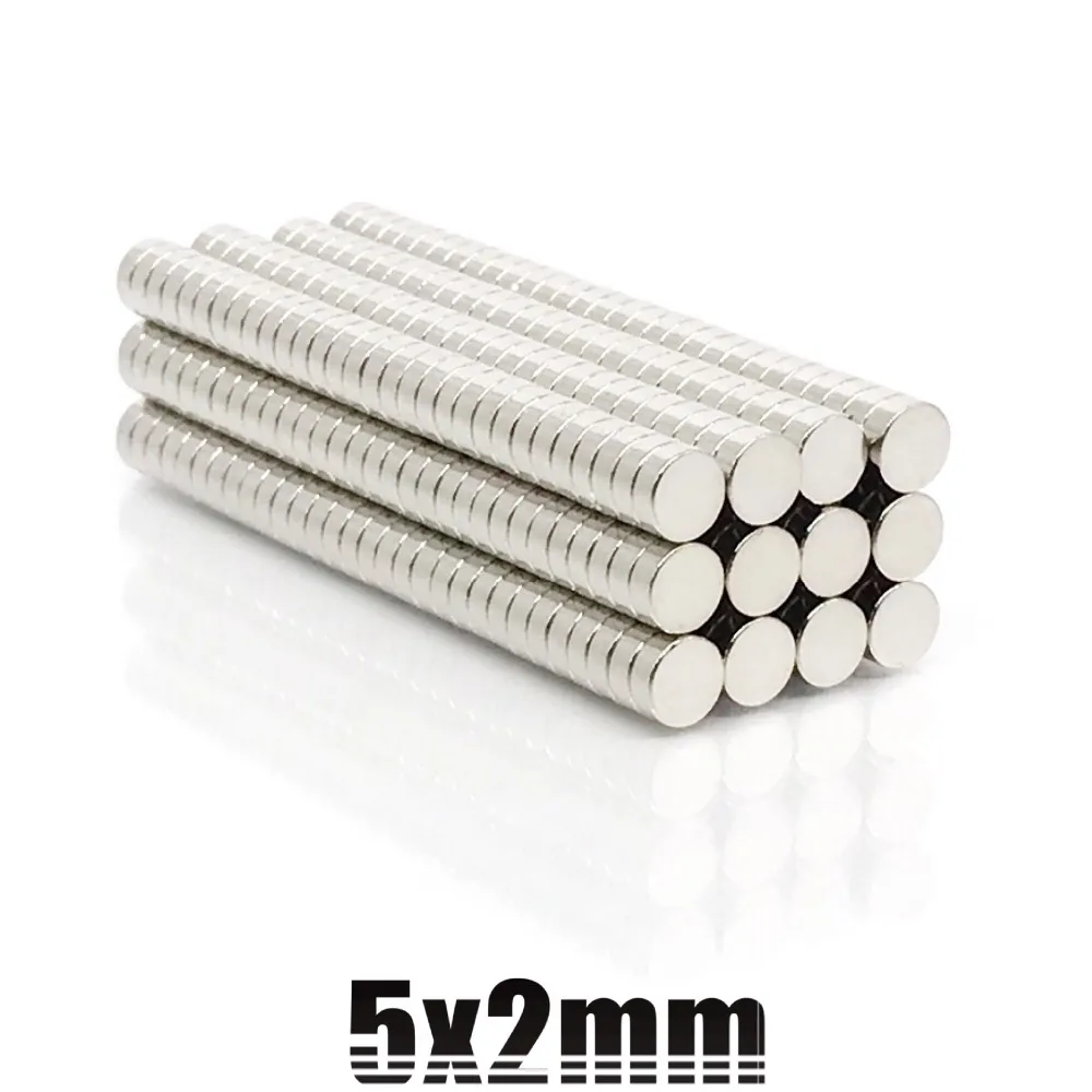 10-1000Pcs 5x2 Neodymium Magnet 5x2mm N35 NdFeB Permanent Small Round Super Powerful Strong Magnetic Magnets Disc 5*2