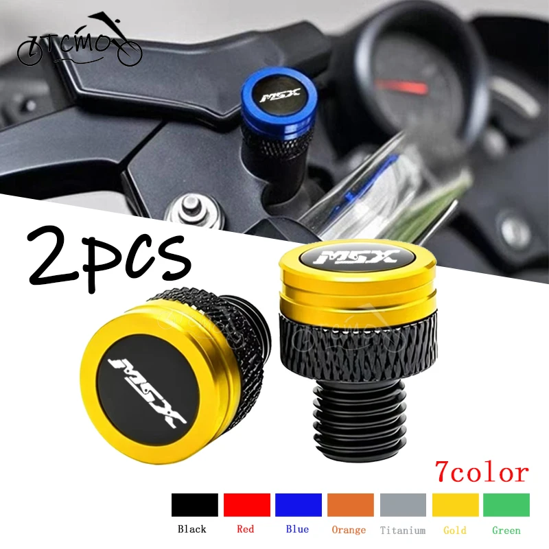 For Honda MSX125 Grom MSX 125 2013-2026 Accessories M10*1.25 Motorcycle CNC Aluminum Mirror Hole Plugs Screws Bolts Cover Caps