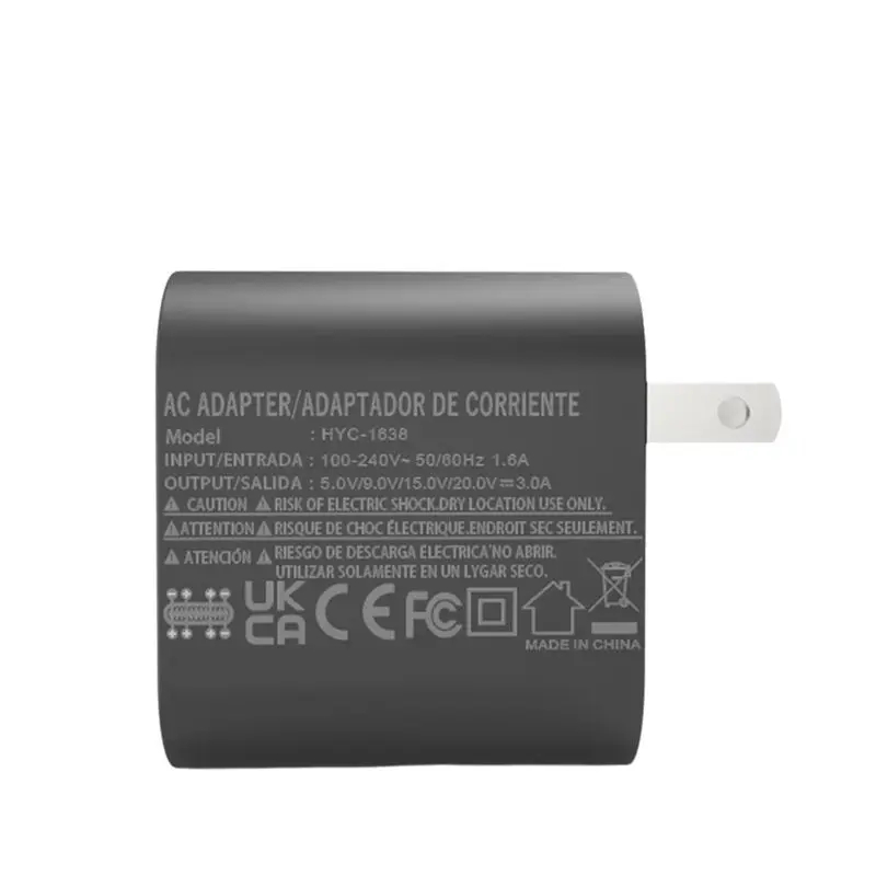 【A17Z】For Switch 2 USB Type C 20V/3A 60W AC Adapter Plug Power Supply With USB-C Charging Cable Supports TV Mode US Plug