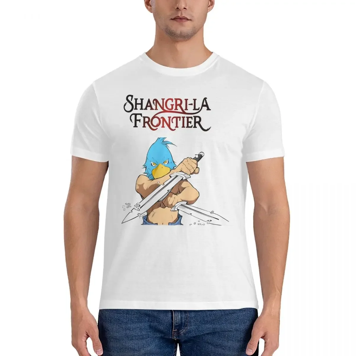 Vintage Fight T-Shirt Men Crew Neck 100% Cotton T Shirts S-Shangri-La Frontier Short Sleeve Tee Shirt New Arrival Clothes