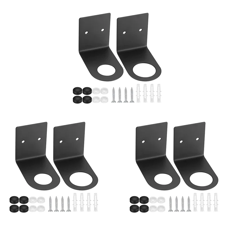 

ABAH-6 Pcs Soap Bottle Dispenser Holders, Wall Mounted Soap Pump Bottles Dispenser Stands, Stainless Steel Shampoo Dispenser