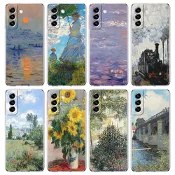 Claude Monet Impressionism Clear Silicone Phone Case For Samsung Galaxy S23 S22 5G S20 Ultra S21 FE 5G S10E S9 S8 S10 Plus Cover