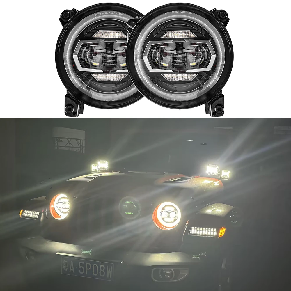 SXMA JL1314 LED Headlights Head Lamp Assembly, Front Head Light Lamp Bulb Turn Signal 2pc Plug&Play forJeep JL forWrangler 2018+