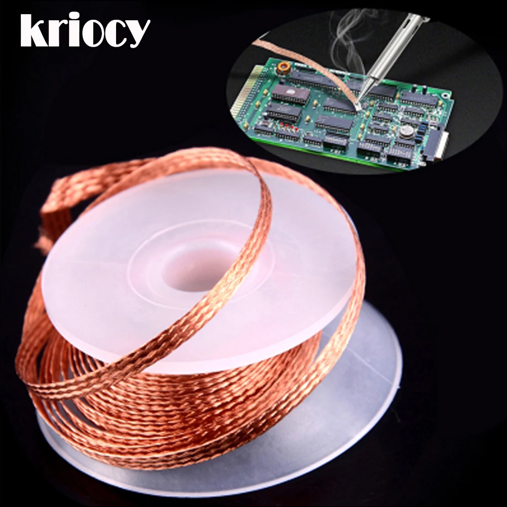 3mm Width 1.5M Length Solder Wire Desoldering Braid Welding Solder Remover Wick Wire Lead Cord Flux BGA Repair Tool Copper