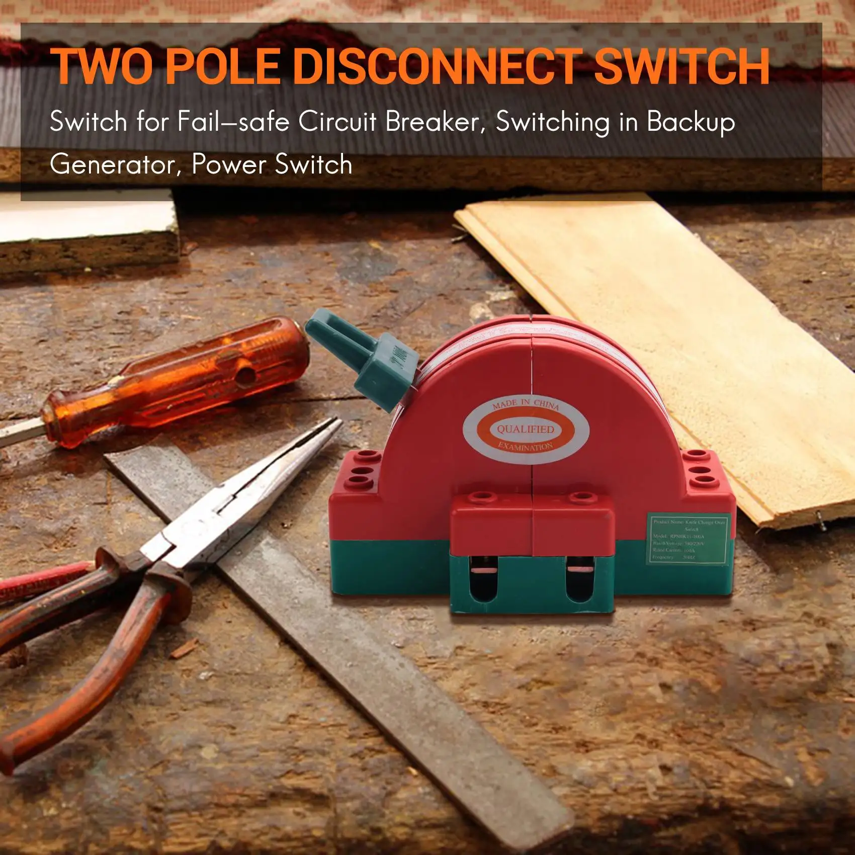 【Exclusive!】100A Two Pole Disconnect Double Throw Switch For Circuit Breaker Backup Generator