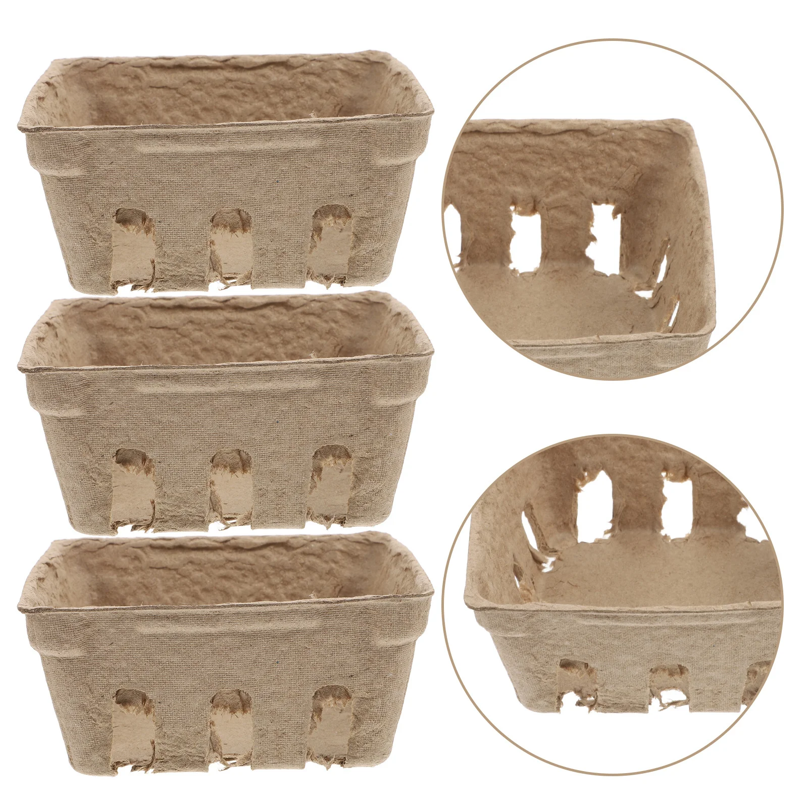 

24Pcs Market Berry Containers Pulp Fiber Fruit and Vegetable Storage Trays Stackable Produce Organizers for Kitchen