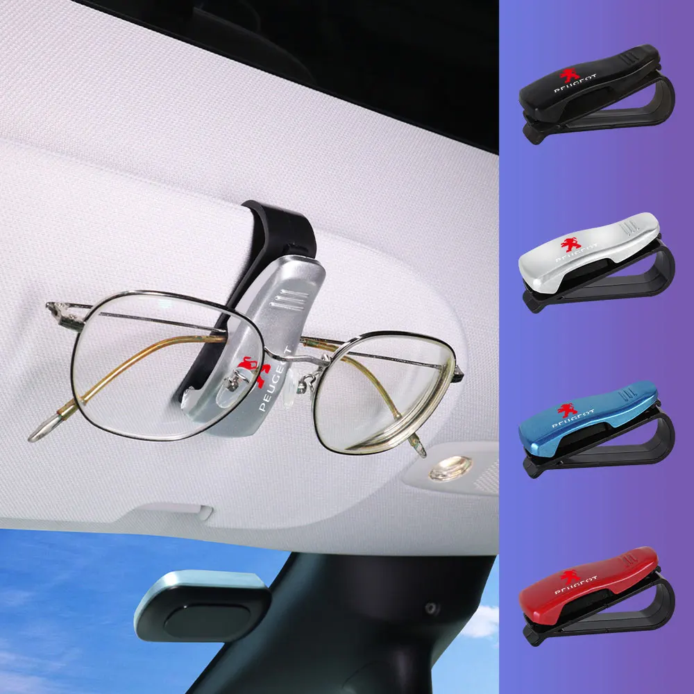 Car Sun Visor Glasses Clip Sunglasses Holder Organizer Accessories For Peugeot 206 207 107 308 408 2008 3008 208 306 307 Valve