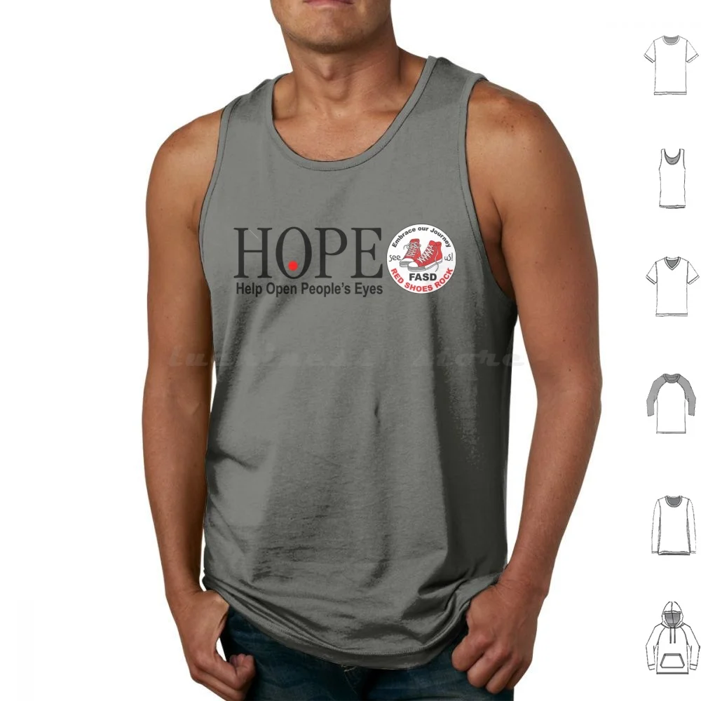 Hope Fasd Tank Tops Print Cotton Fasd Fetal Spectrum Disorder Red Shoes Hope