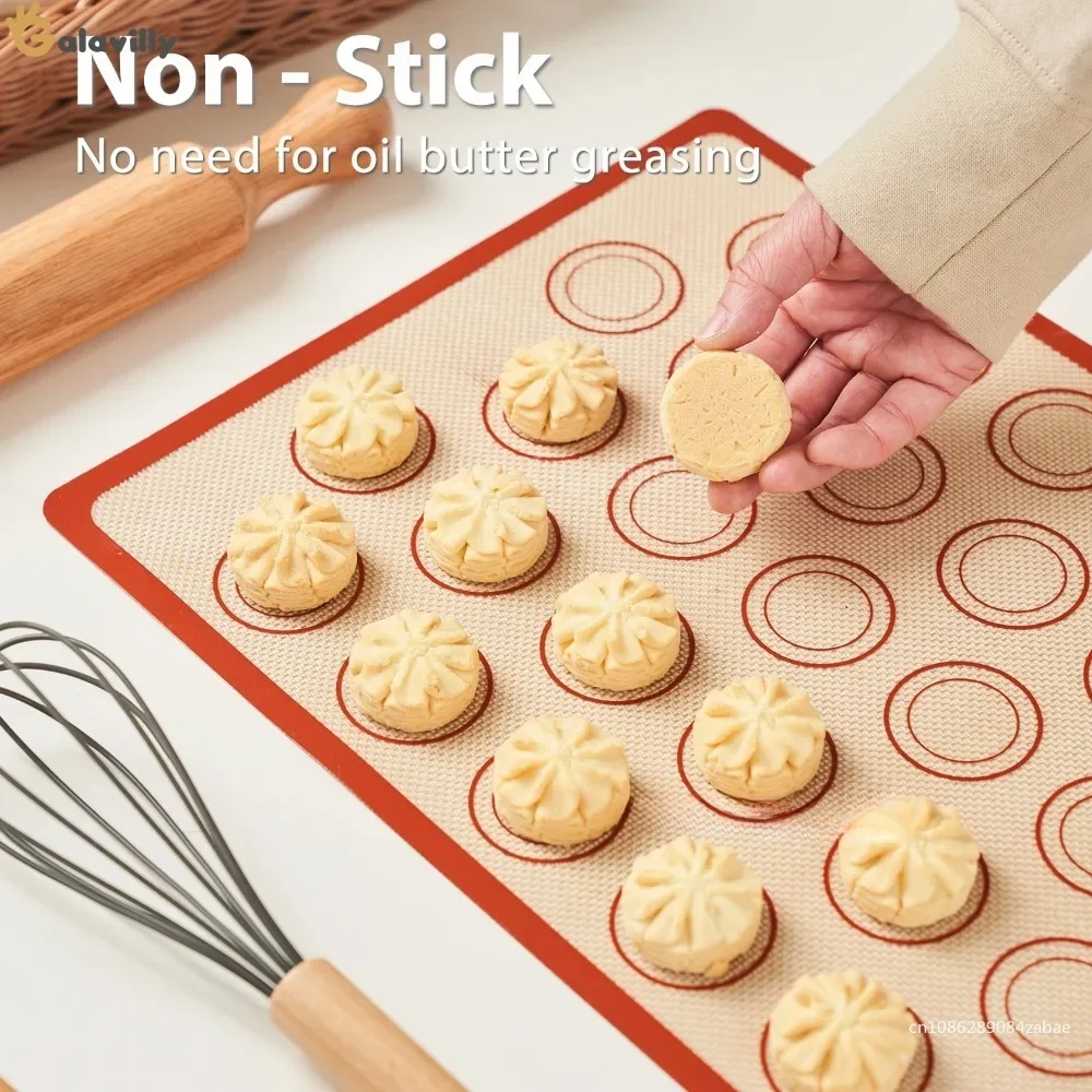1PC Silicone Baking Mat - Non Stick Oven Liner for Cookies/Macarons, Reusable Heat-Resistant Bakeware Sheet cooking accessories