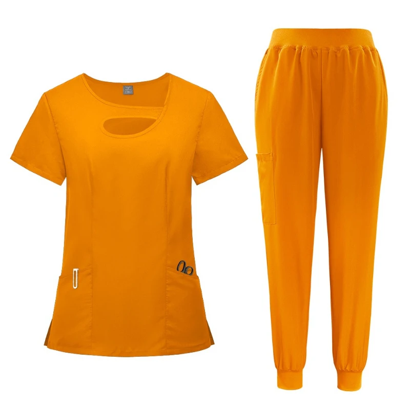 Women's Quick Dry Scrubs Set Multi Color Dental & Oral Hospital Work Uniform Short Sleeve Medical Professional Wear for Nurses