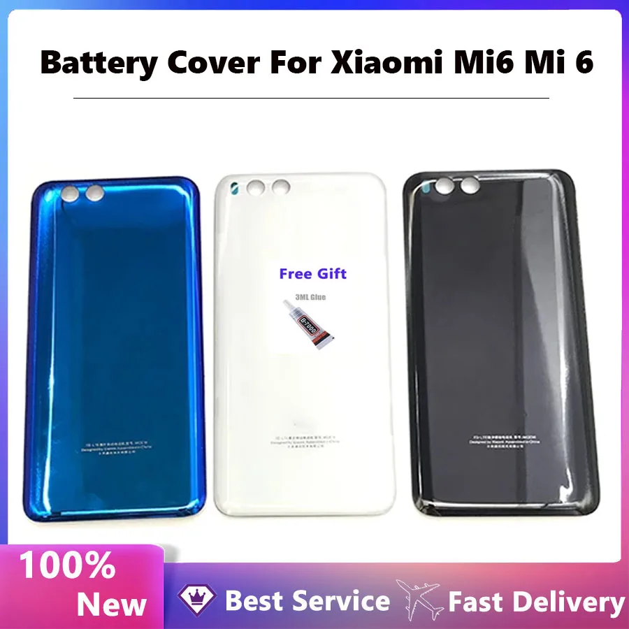 5.15 "Baru untuk XiaoMi Mi6 Casing Penutup Belakang Baterai Pelindung Penutup Belakang Perumahan Pengganti untuk XiaoMi Mi 6 Penutup Baterai + T