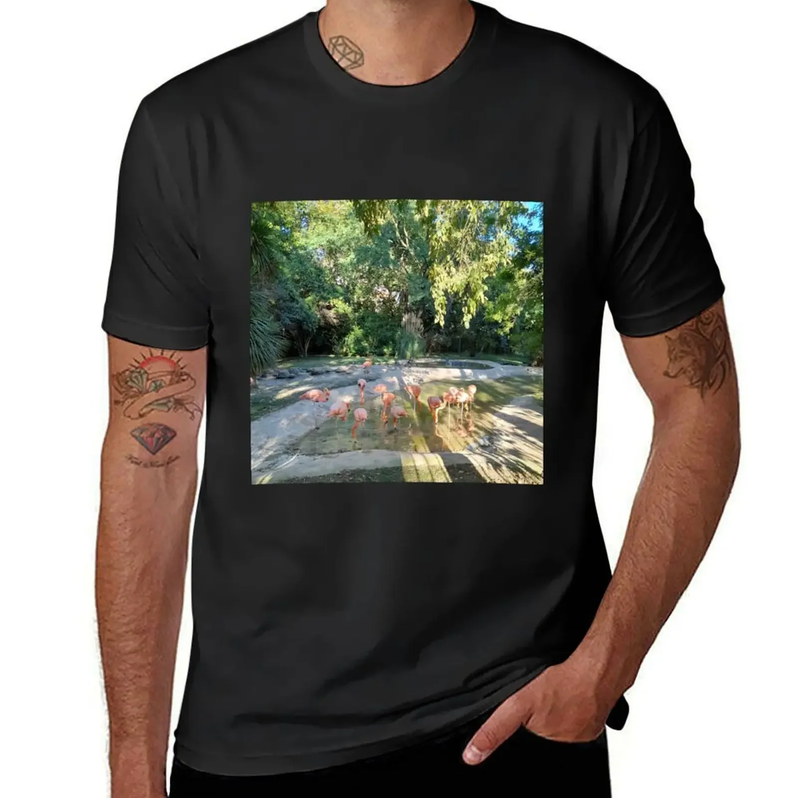 

Pink Flamingos at Lisbon Zoo T-Shirt customs design your own Blouse t shirt for men