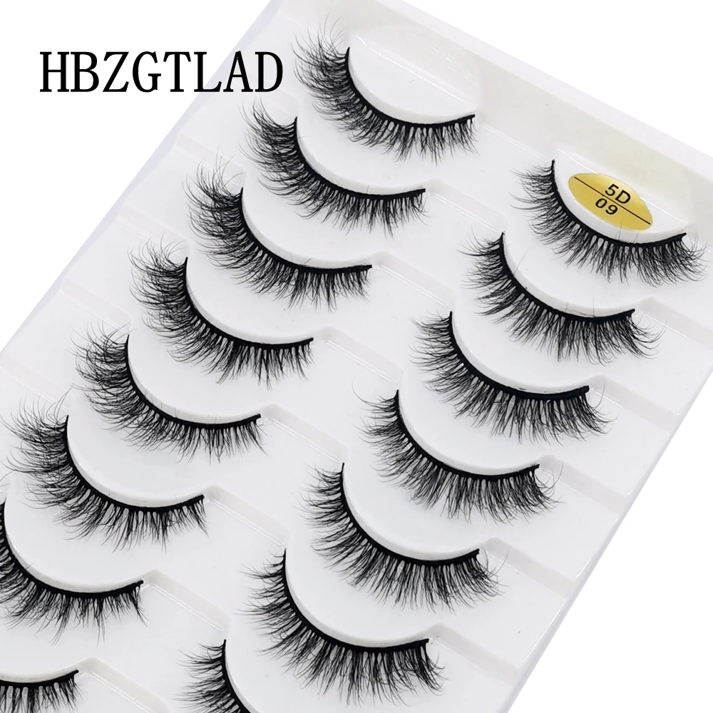 New 10Pairs Handmade 3D mink Lashes Short Fake Eyelashes Cross Messy Natural Eye Lashes Stage Makeup Soft False Eyelashes Cilios