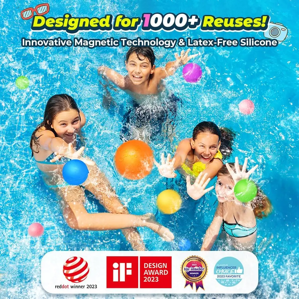 Reusable Water Balloons for Kids, Pool Beach Water Toys for Boys and Girls, Summer Toy for Outdoor Games bellenblaas pistool