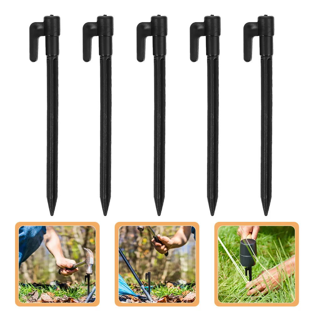 

10Pcs Plastic Sand Tent Pegs Bright Colored Windproof Beach Tent Stakes for Camping Picnic Outdoor Tarp Canopy Ground Anchor