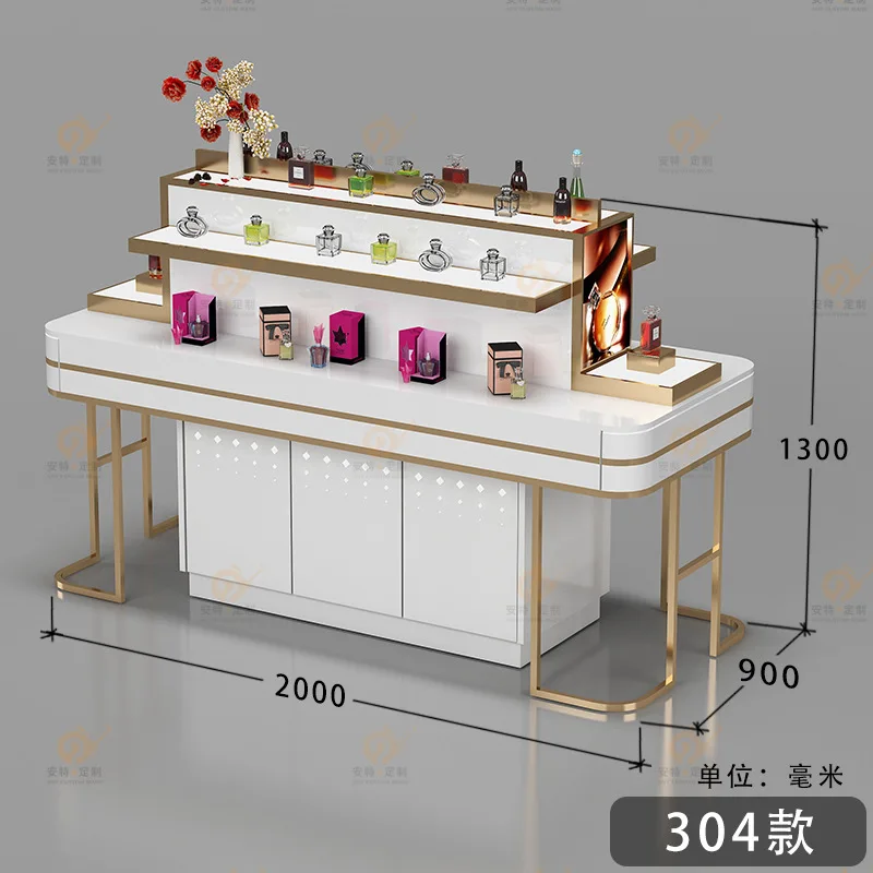 Beauty salon Cosmetics display cabinet Baking paint with lamp Perfume display cabinet Nail art product display stand