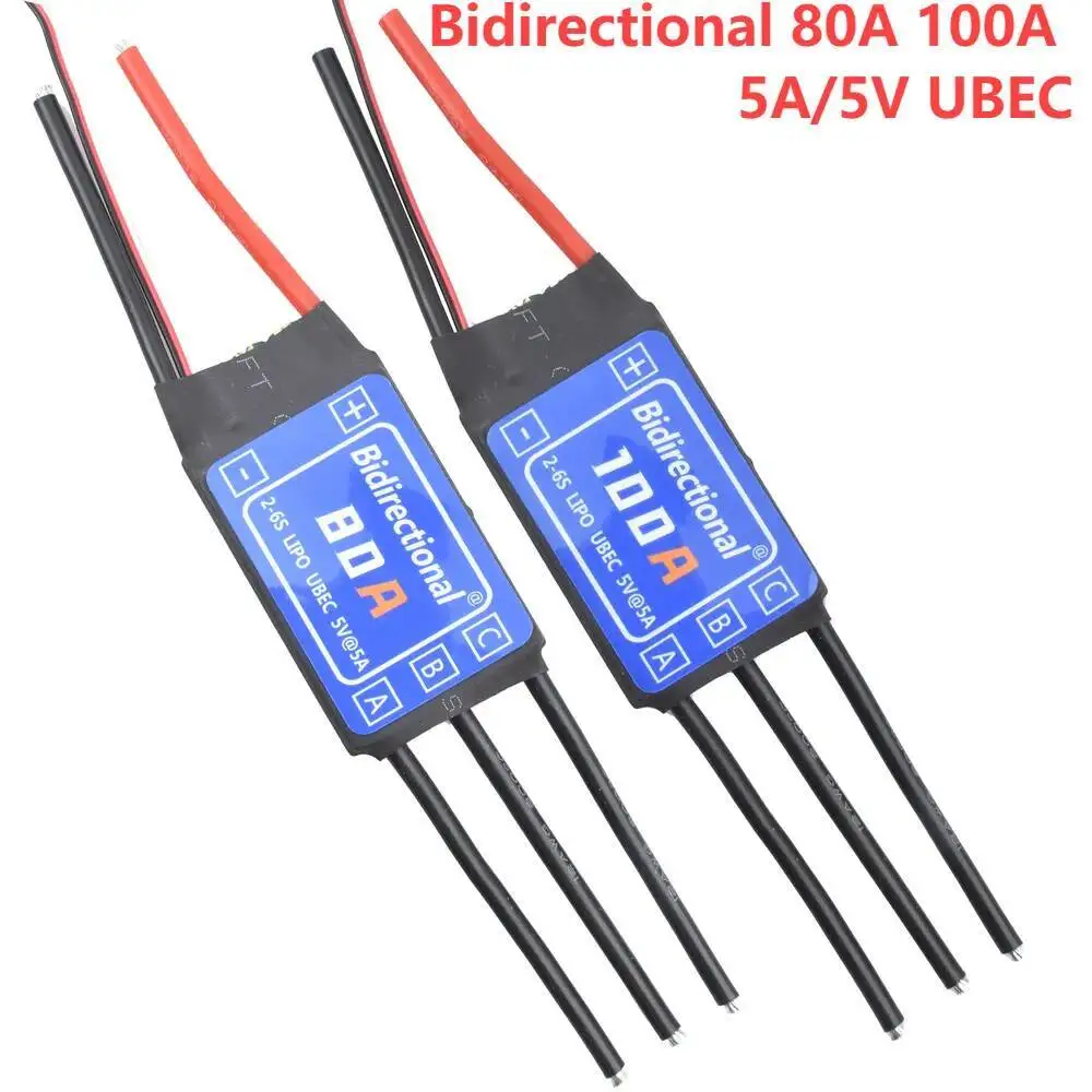 HV Bidireccional sin escobillas ESC 10A 20A 30A 40A 50A 60A 80A 100A ESC sin escobillas 2-6S 3A/5V BEC/UBEC ESC para barco RC bajo el agua